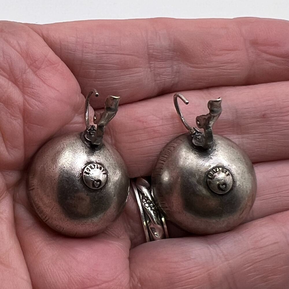 Vintage KONPLOTT Concave Purple Crystal Earrings - Picture 5 of 8